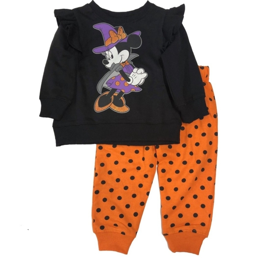 Disney Junior Minnie Mouse Halloween Matching Sweatshirt & Joggers